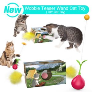 wobble teaser wand cat toy ( diy cat toy)
