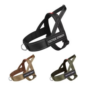 bdh0008 luxury design adjustable reflective pet harness no pull tactical dog harness
