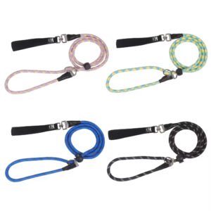 gpl0010 strong slip rope dog training leash heavy duty durable braided nylon lead no pull pet walking leash for medium and large dogs