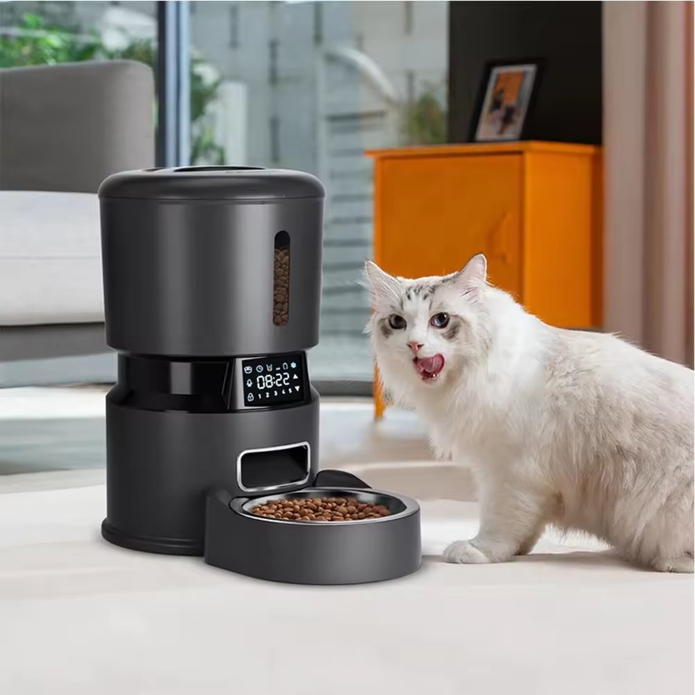 gpf0001 4l smart dosing automatic pet feeder modern app bluetooth dual camera cat dog feeder plastic charged power source