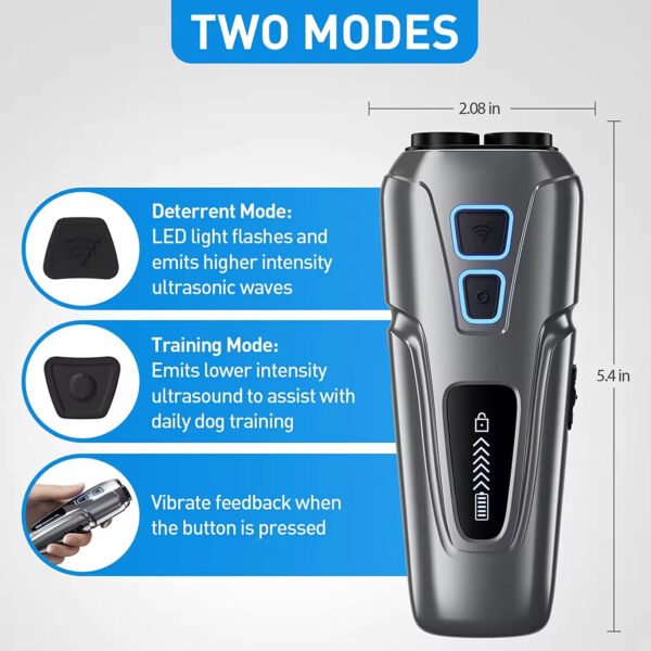 gdt0013 portable ultrasonic dog repeller deterrent device anti barking stop control bark training tool dog repellent with led flashlight