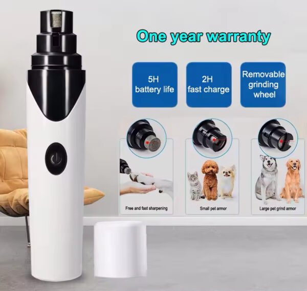 cpc0008 rechargeable new mini vibration low noise free led electric grinder pet nail clippers and trimmer pet pedicure