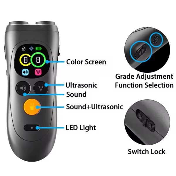 gdt0012 rechargeable pet anti barking training device electronic flashlight bark control deterrent ultrasonic dog repellent