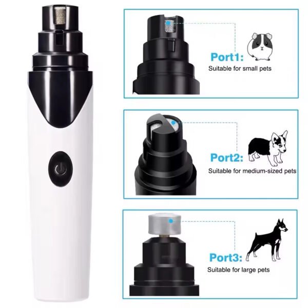 cpc0008 rechargeable new mini vibration low noise free led electric grinder pet nail clippers and trimmer pet pedicure