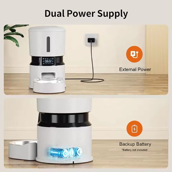 gpf0001 4l smart dosing automatic pet feeder modern app bluetooth dual camera cat dog feeder plastic charged power source