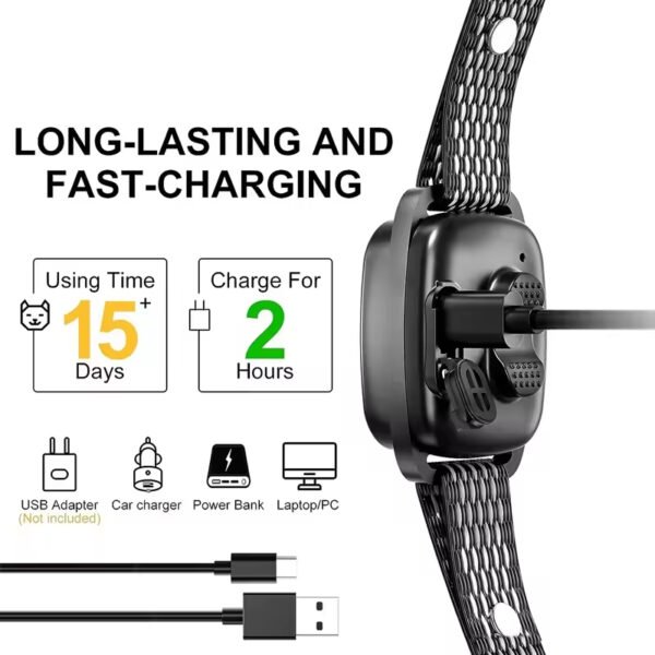 gdt0005 smart anti bark dog collar | color screen training device with vibration, beep & adjustable sensitivity