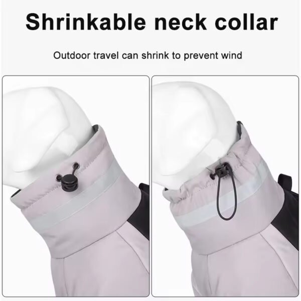 pcl0007 fullbody pet coat with harness warm dog jacket reflective turtleneck dog snow jacket snowsuit two legged large dogs clothes