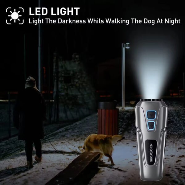 gdt0013 portable ultrasonic dog repeller deterrent device anti barking stop control bark training tool dog repellent with led flashlight