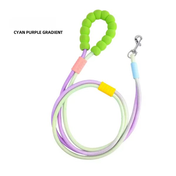 gpl0013 dog leashes 2 in 1 gradient leash double adjustable nylon dog traction rope hands free multifunctional soft handle pet leash
