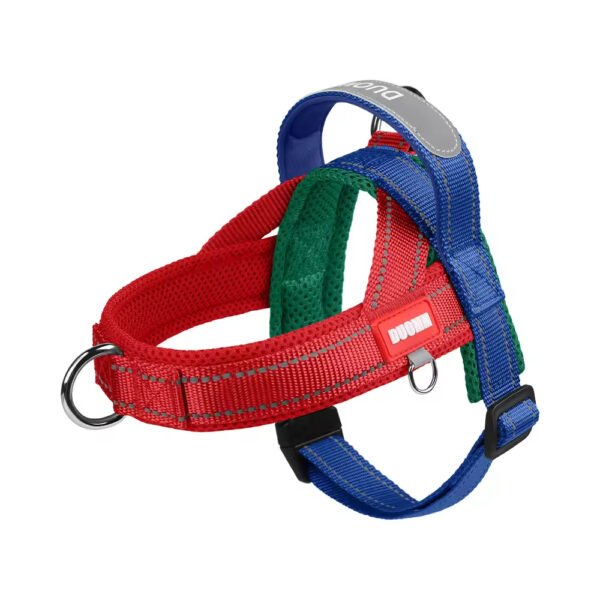 bdh0006 fashionable reflective saddle harness for dogs wide polyester color block webbing no pull design comfortable padded chest plate