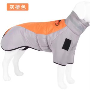 pcl0007 fullbody pet coat with harness warm dog jacket reflective turtleneck dog snow jacket snowsuit two legged large dogs clothes