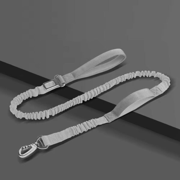 multifunctional explosion proof nylon bungee dog leash with comfort sponge handle, carabiner clip and no pull ergonomic grip for for walking