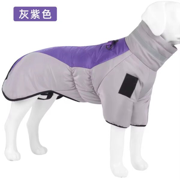 pcl0007 fullbody pet coat with harness warm dog jacket reflective turtleneck dog snow jacket snowsuit two legged large dogs clothes