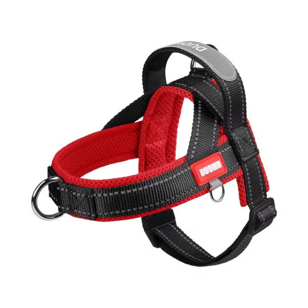 bdh0006 fashionable reflective saddle harness for dogs wide polyester color block webbing no pull design comfortable padded chest plate