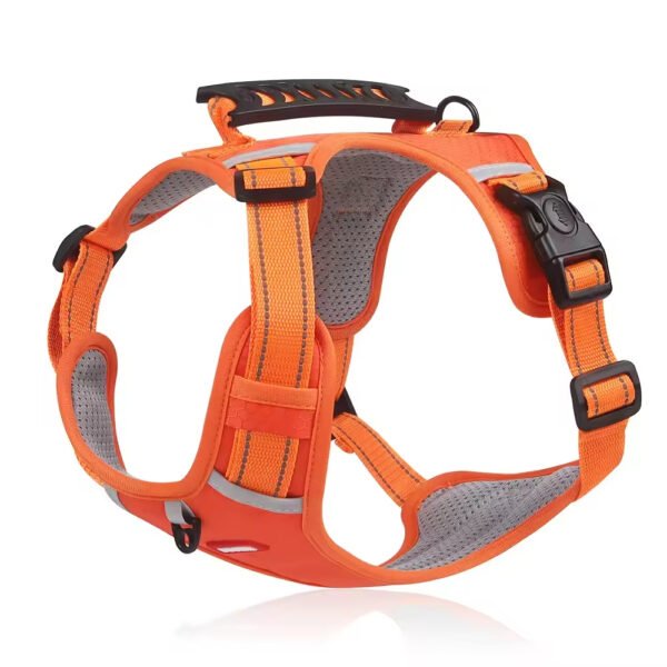 bdh0003 adjustable nylon pet dog cat harness breathable vest with reflective stripe animal pattern comfortable chest straps leash leads