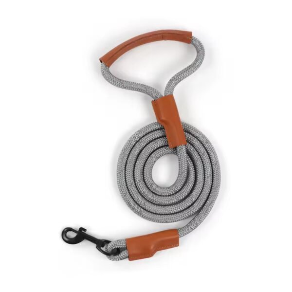 gpl0007 custom logo leather pet lead reflective waterproof personalized hot selling dog rope leash adjustable loop slip training outdoor walking