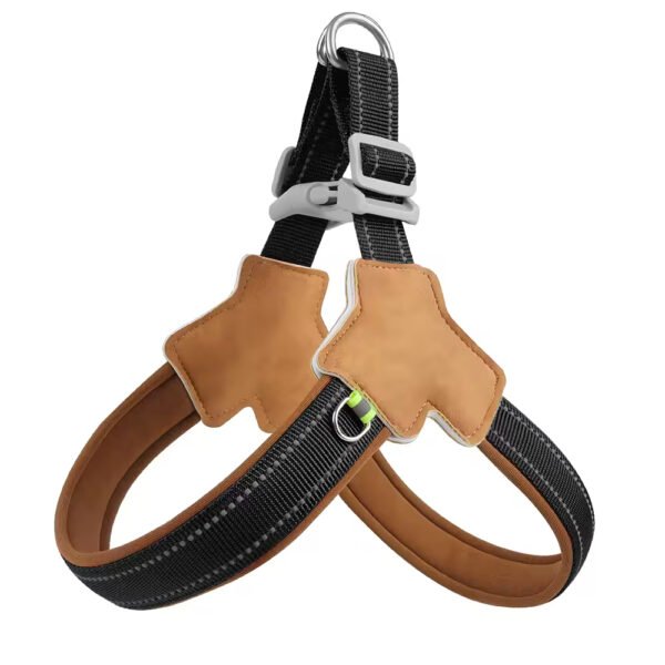 gdh0011 waterproof luxury pu vegan leather dog harness private label leather and mix dog harness