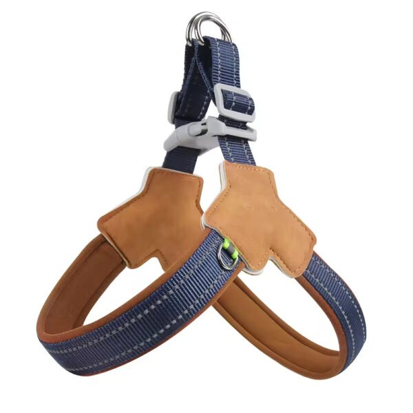 gdh0011 waterproof luxury pu vegan leather dog harness private label leather and mix dog harness