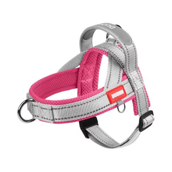 bdh0006 fashionable reflective saddle harness for dogs wide polyester color block webbing no pull design comfortable padded chest plate